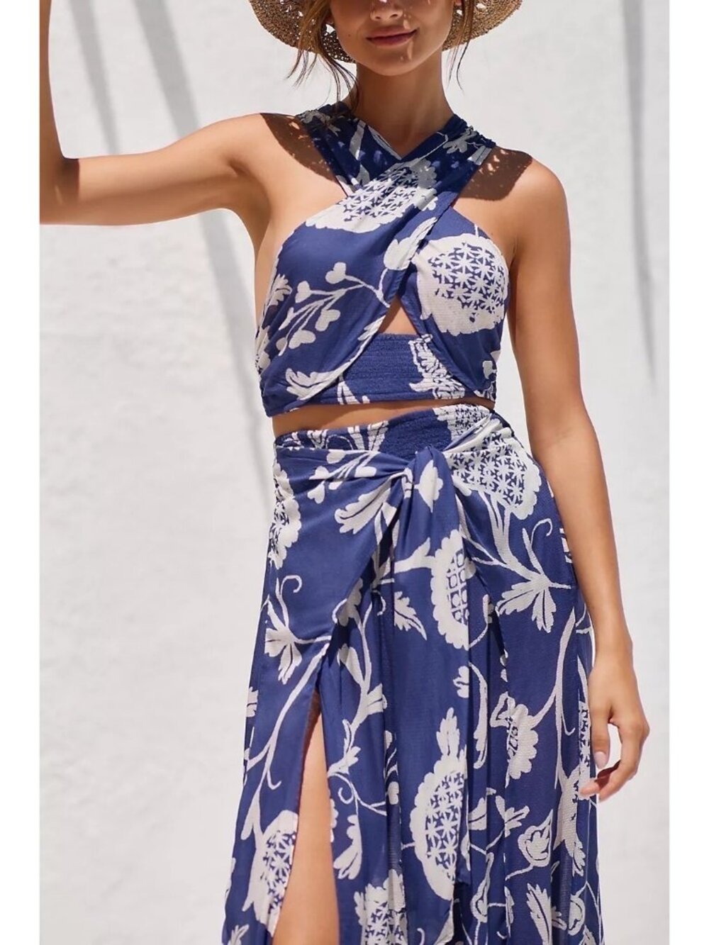 Anthropologie Breezy Crop Halter Tie Top & Matching Pant Set - Picture 2 of 8